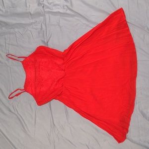 Lily Rose - Orangish Red Summer Mini Dress